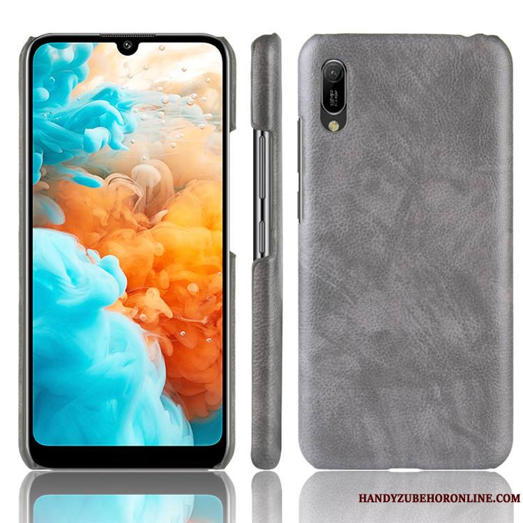 Huawei Y6 2019 Protection Difficile Modèle Fleurie Cuir Litchi Coque De Téléphone