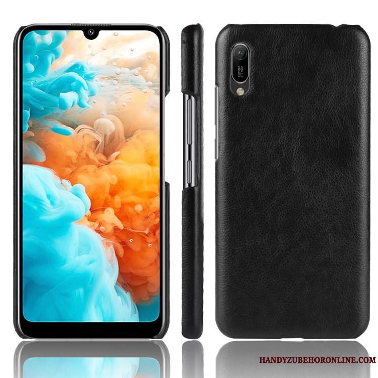 Huawei Y6 2019 Protection Difficile Modèle Fleurie Cuir Litchi Coque De Téléphone