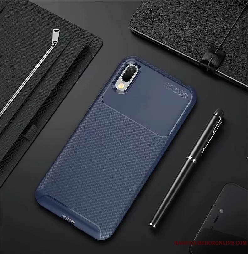 Huawei Y6 2019 Tout Compris Protection Noir Étui Bleu Coque De Téléphone