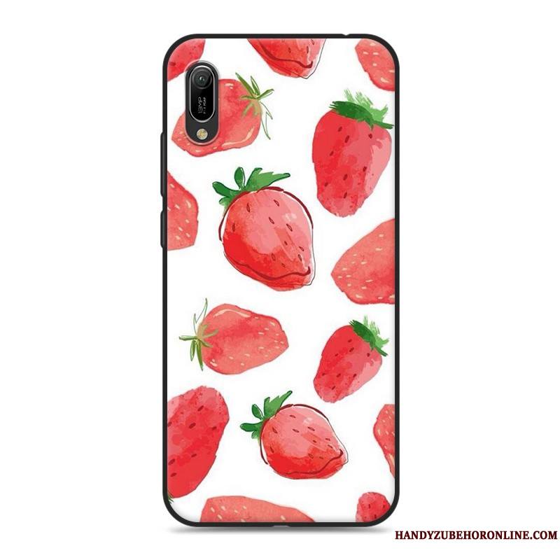 Huawei Y6 2019 Téléphone Portable Étui Blanc Coque De Téléphone Fluide Doux Silicone Dessin Animé