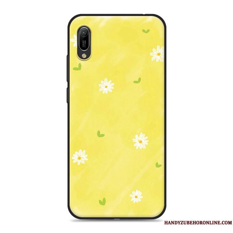 Huawei Y6 2019 Téléphone Portable Étui Blanc Coque De Téléphone Fluide Doux Silicone Dessin Animé