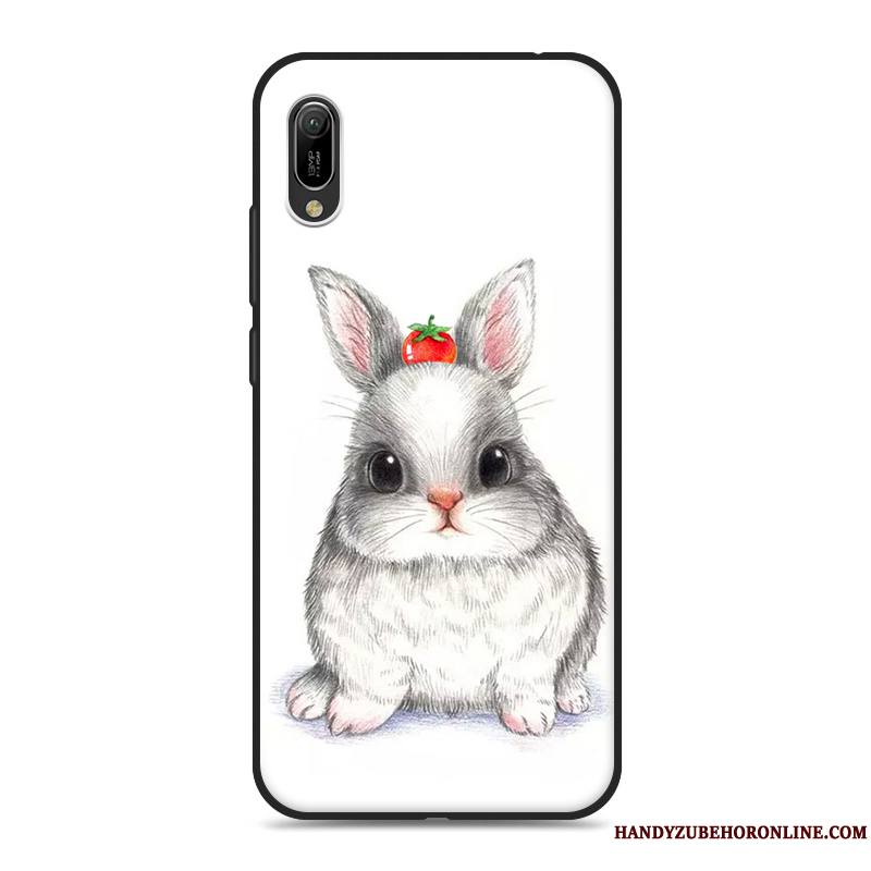 Huawei Y6 2019 Téléphone Portable Étui Blanc Coque De Téléphone Fluide Doux Silicone Dessin Animé