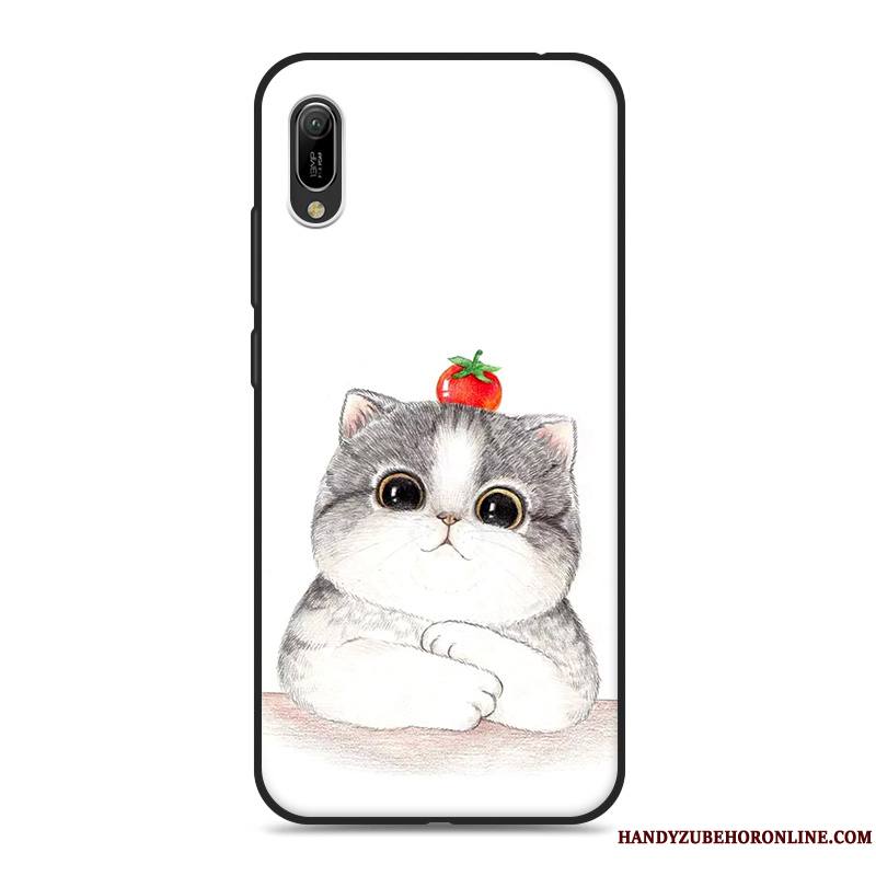 Huawei Y6 2019 Téléphone Portable Étui Blanc Coque De Téléphone Fluide Doux Silicone Dessin Animé