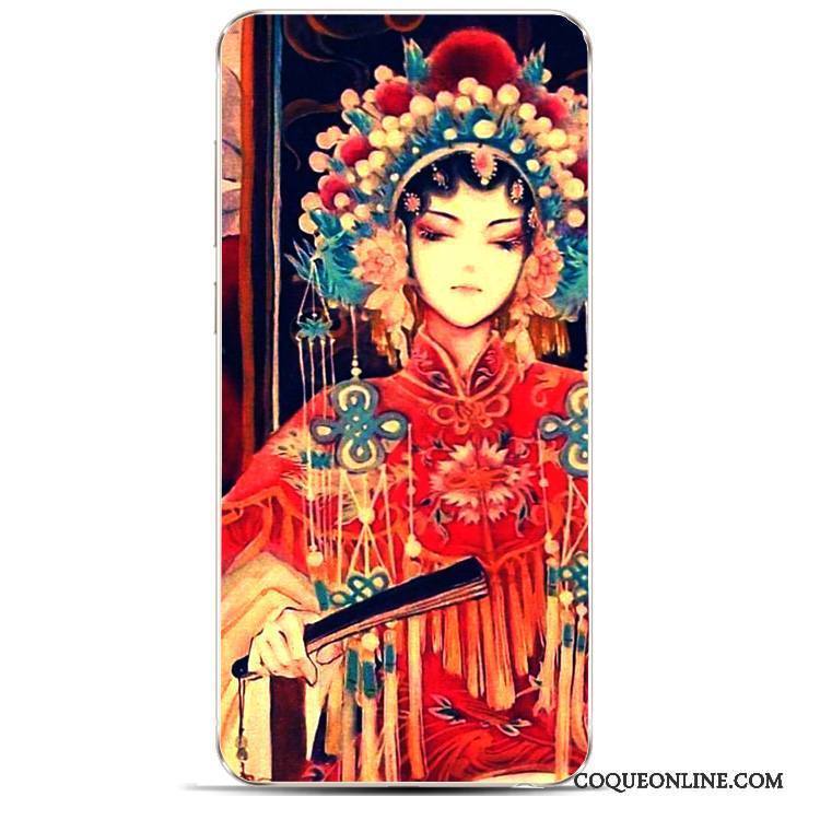 Huawei Y6 Pro 2017 Coque Étui Fluide Doux Vintage Paysage Style Chinois Bleu Clair Beau