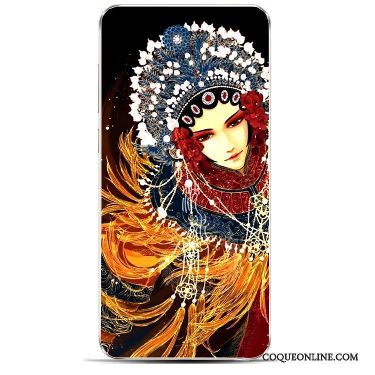 Huawei Y6 Pro 2017 Coque Étui Fluide Doux Vintage Paysage Style Chinois Bleu Clair Beau