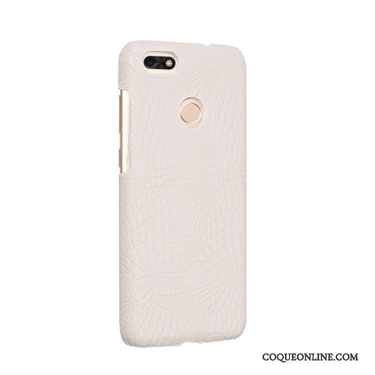 Huawei Y6 Pro 2017 Difficile Étui Protection Coque Vintage Bleu Clair Crocodile