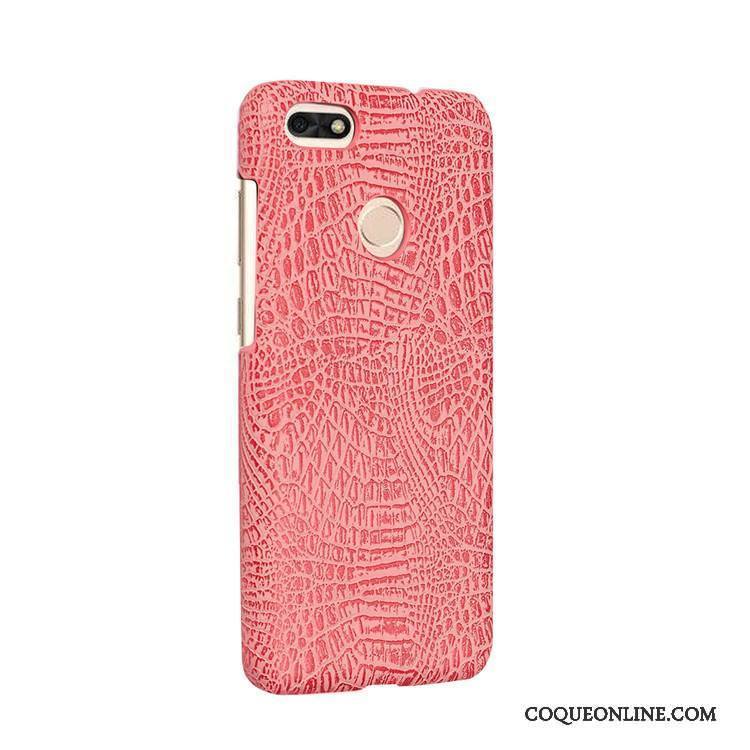 Huawei Y6 Pro 2017 Difficile Étui Protection Coque Vintage Bleu Clair Crocodile