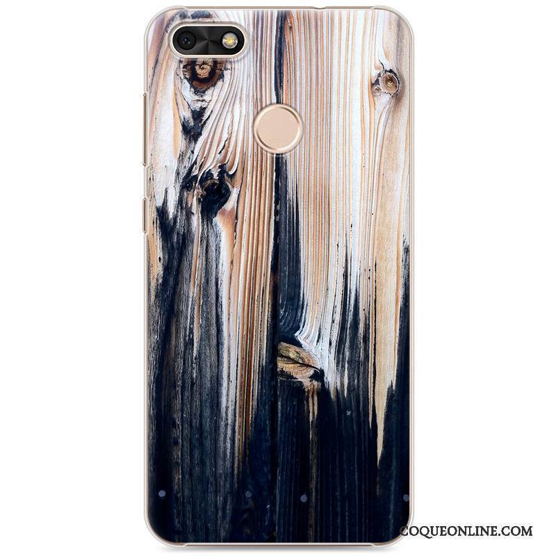 Huawei Y6 Pro 2017 Grain De Bois Coque De Téléphone Simple Protection Peinture Étui Difficile