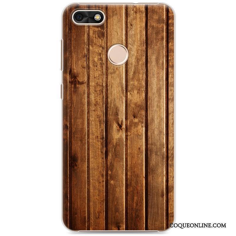 Huawei Y6 Pro 2017 Grain De Bois Coque De Téléphone Simple Protection Peinture Étui Difficile