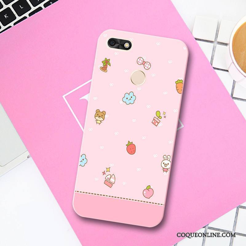 Huawei Y6 Pro 2017 Petit Coque De Téléphone Rose Charmant Silicone Frais Incassable