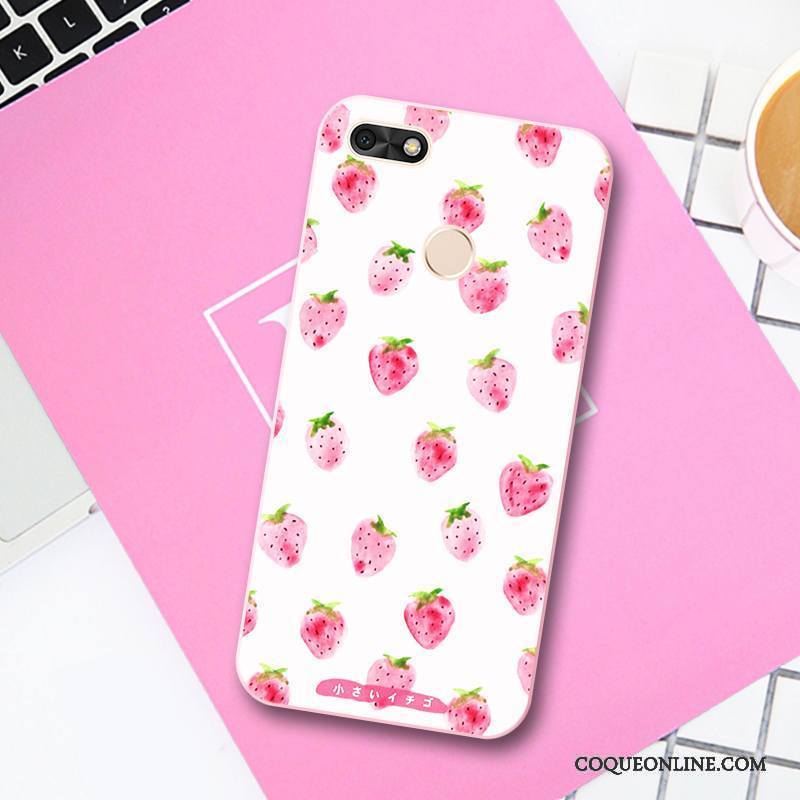 Huawei Y6 Pro 2017 Petit Coque De Téléphone Rose Charmant Silicone Frais Incassable