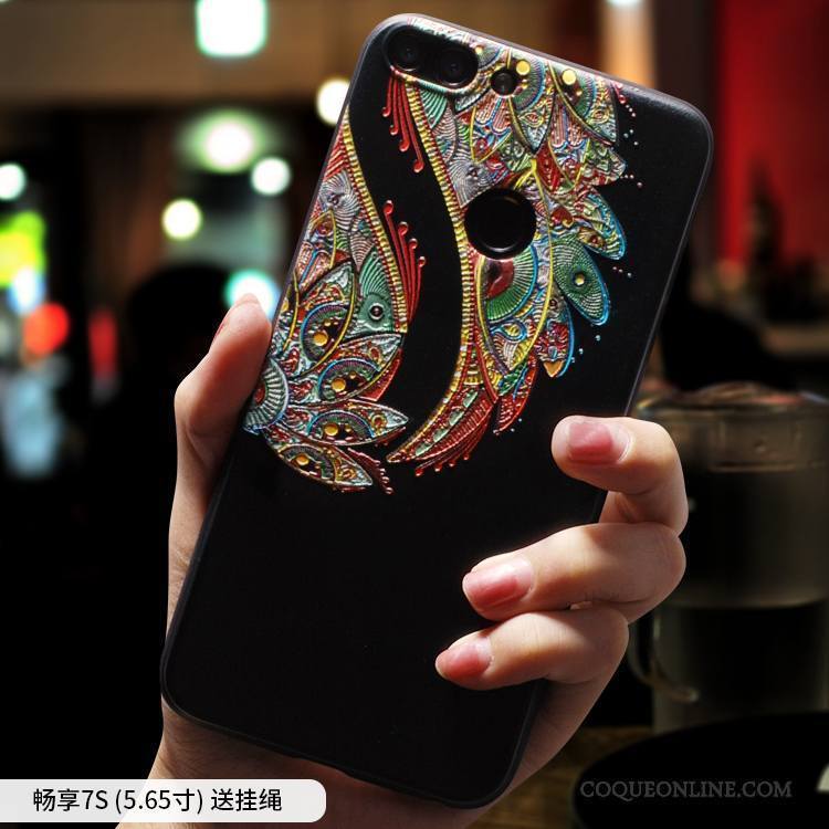 Huawei Y6 Pro 2017 Style Chinois Incassable Silicone Ethnique Tout Compris Étui Coque De Téléphone