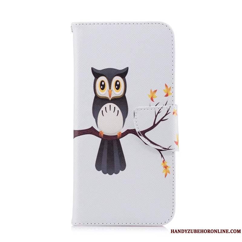 Huawei Y6s Coque Protection Peinture Dessin Animé Housse Blanc Papillon Étui En Cuir