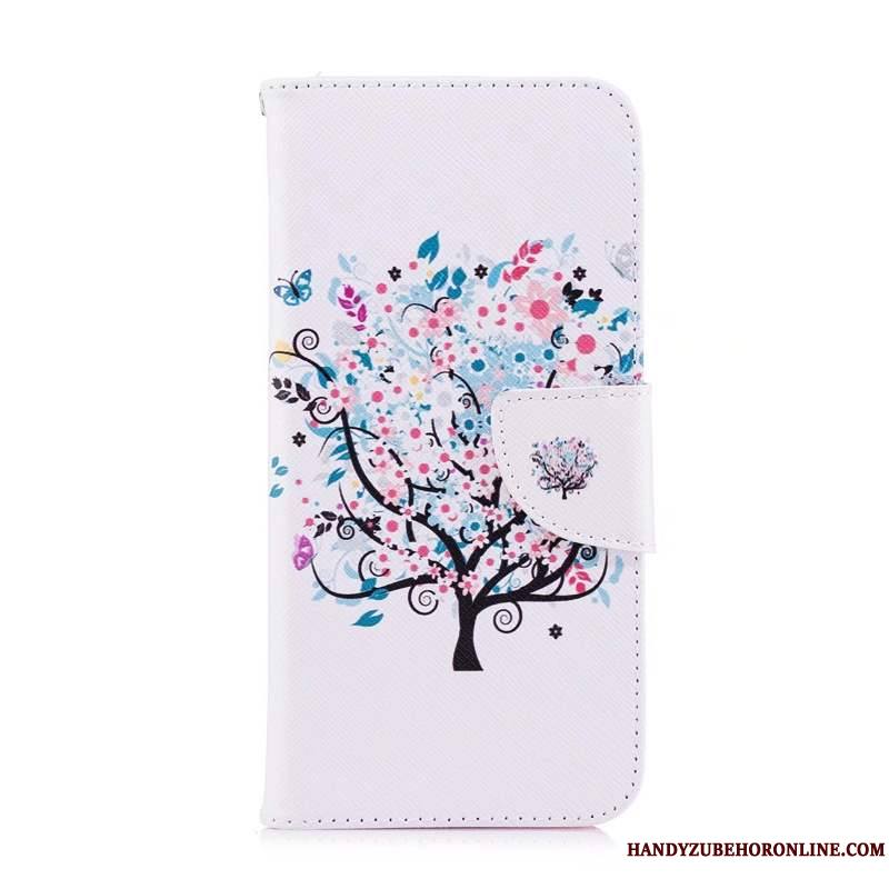 Huawei Y6s Coque Protection Peinture Dessin Animé Housse Blanc Papillon Étui En Cuir