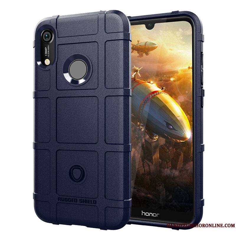 Huawei Y6s Protection Délavé En Daim Coque De Téléphone Tout Compris Bleu Marin Marque De Tendance Étui