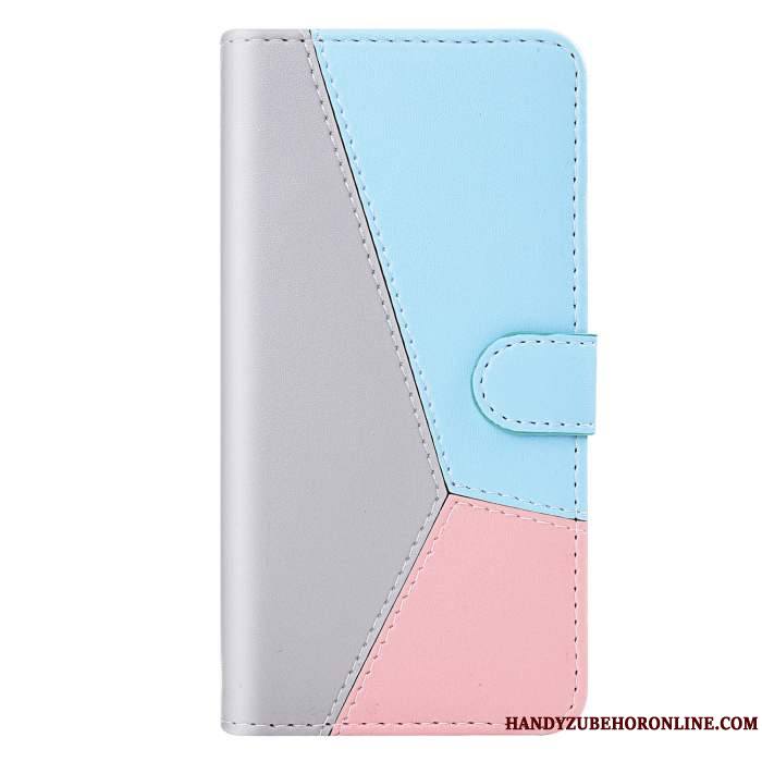 Huawei Y6s Étui Dessin Animé Bleu Coque De Téléphone Clamshell Protection Étui En Cuir