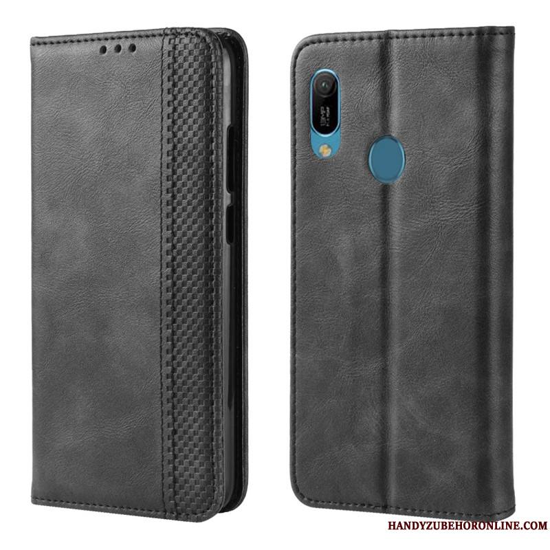 Huawei Y6s Étui En Cuir Protection Boucle Magnétique Housse Noir Coque De Téléphone Incassable