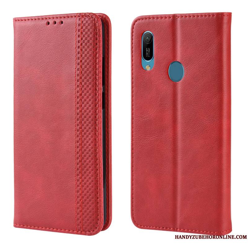 Huawei Y6s Étui En Cuir Protection Boucle Magnétique Housse Noir Coque De Téléphone Incassable