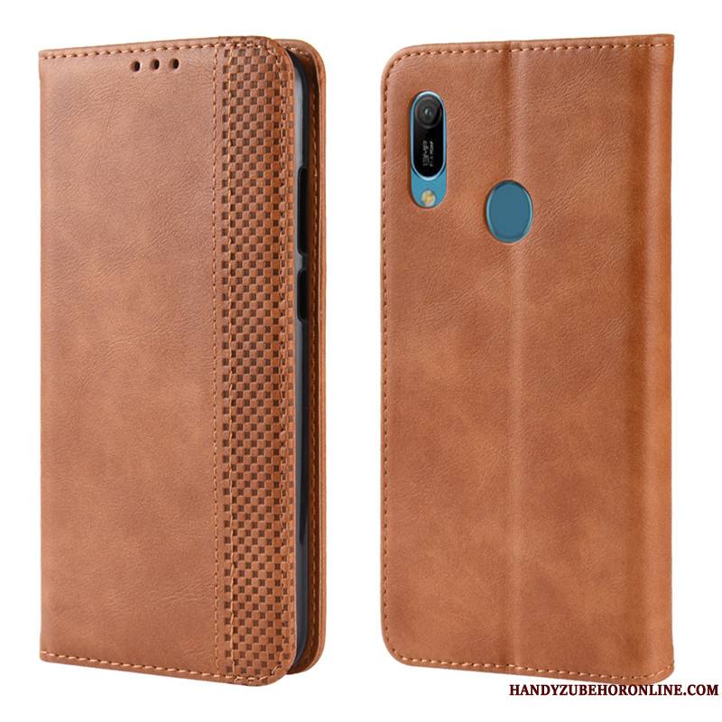 Huawei Y6s Étui En Cuir Protection Boucle Magnétique Housse Noir Coque De Téléphone Incassable