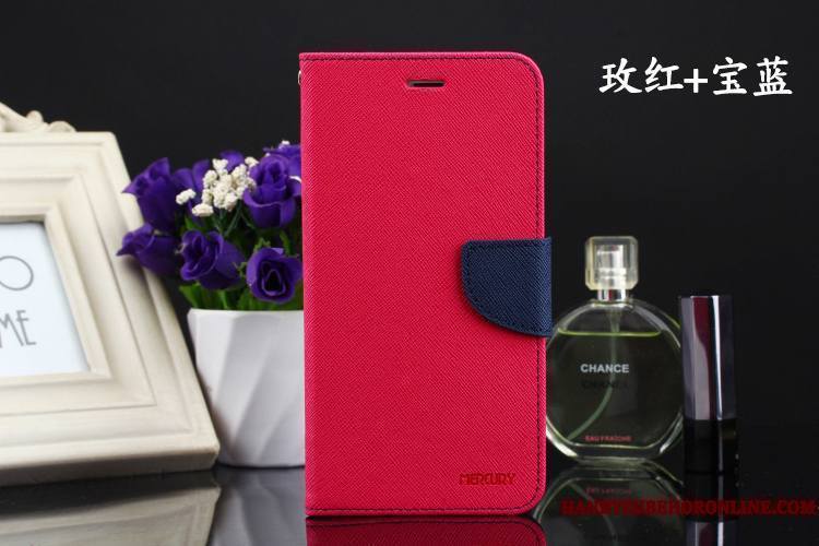 Huawei Y7 2018 Coque De Téléphone Incassable Housse Étui En Cuir Ornements Suspendus Fluide Doux Rouge