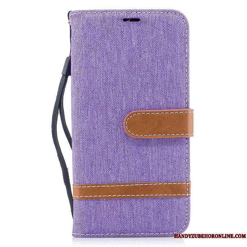 Huawei Y7 2018 Coque De Téléphone Étui Étui En Cuir Housse Bleu Portefeuille