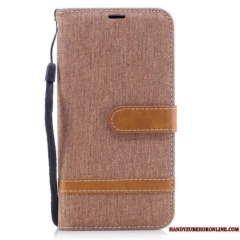 Huawei Y7 2018 Coque De Téléphone Étui Étui En Cuir Housse Bleu Portefeuille