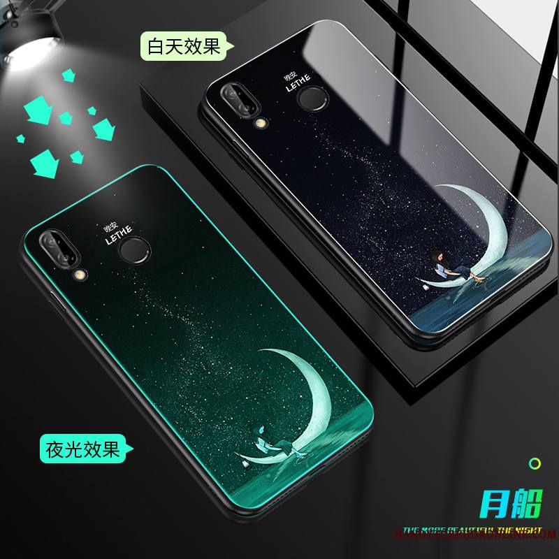 Huawei Y7 2019 Coque Personnalité Tout Compris Verre Incassable Tendance Fluide Doux Étui