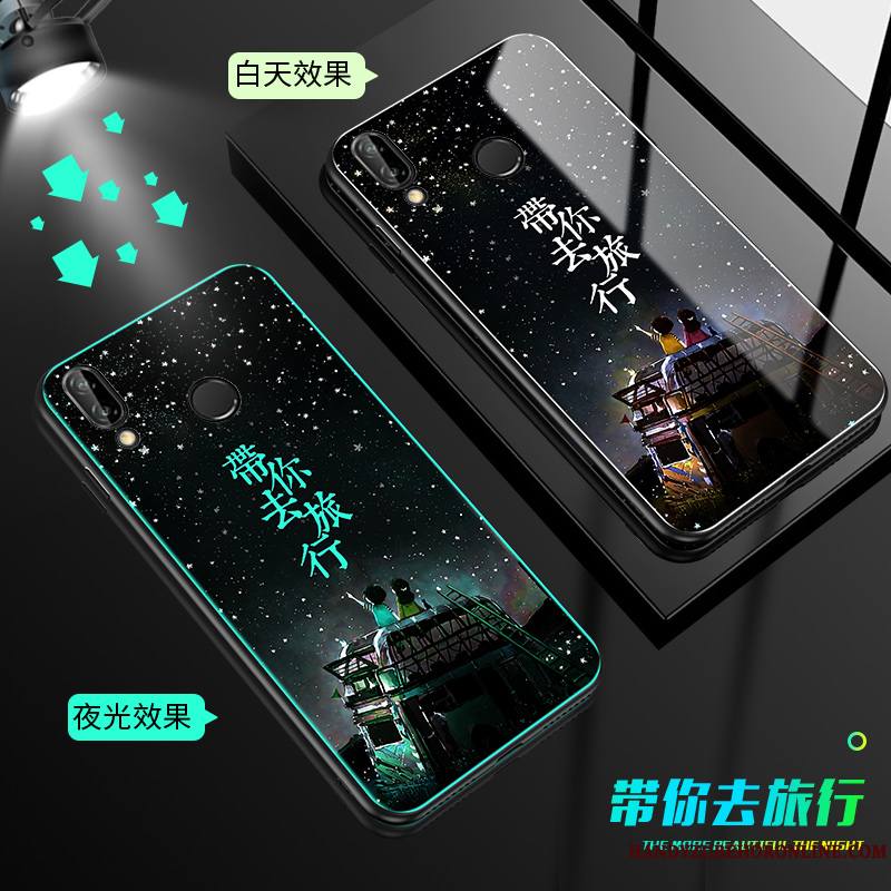 Huawei Y7 2019 Coque Personnalité Tout Compris Verre Incassable Tendance Fluide Doux Étui