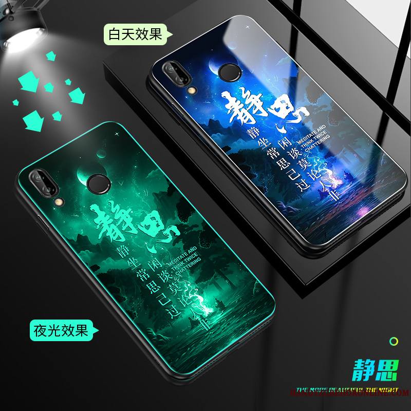 Huawei Y7 2019 Coque Personnalité Tout Compris Verre Incassable Tendance Fluide Doux Étui