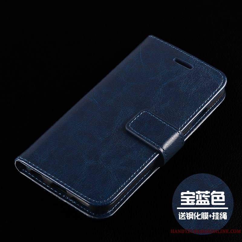 Huawei Y7 2019 Coque Protection Incassable Étui En Cuir Fluide Doux Silicone Tout Compris Bleu