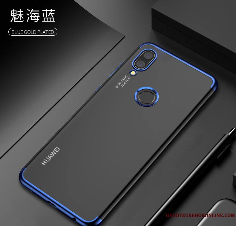 Huawei Y7 2019 Coque Silicone Étui Tout Compris Transparent Or Rose Ultra Incassable