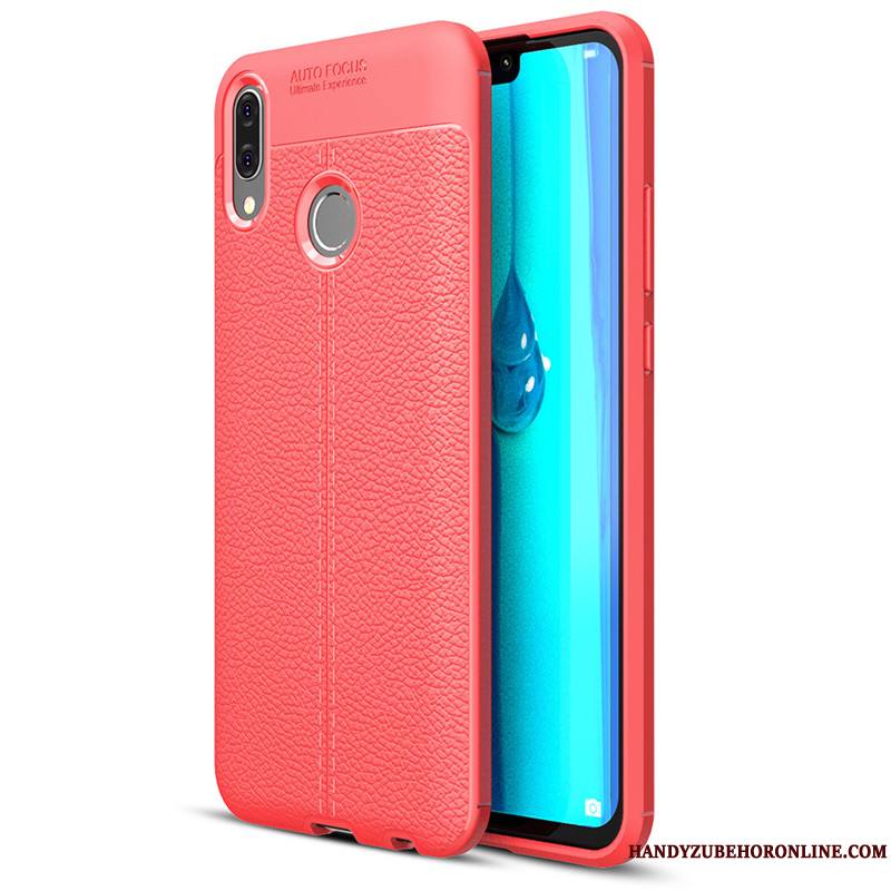 Huawei Y7 2019 Coque Étui Silicone Téléphone Portable Protection Tout Compris Modèle Fleurie Gris