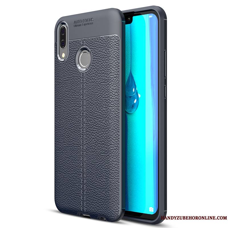 Huawei Y7 2019 Coque Étui Silicone Téléphone Portable Protection Tout Compris Modèle Fleurie Gris