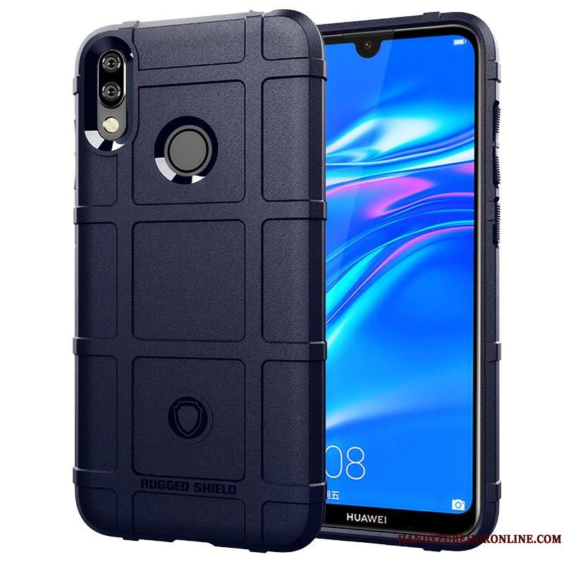 Huawei Y7 2019 Gris Coque Étui Incassable De Téléphone Protection Silicone