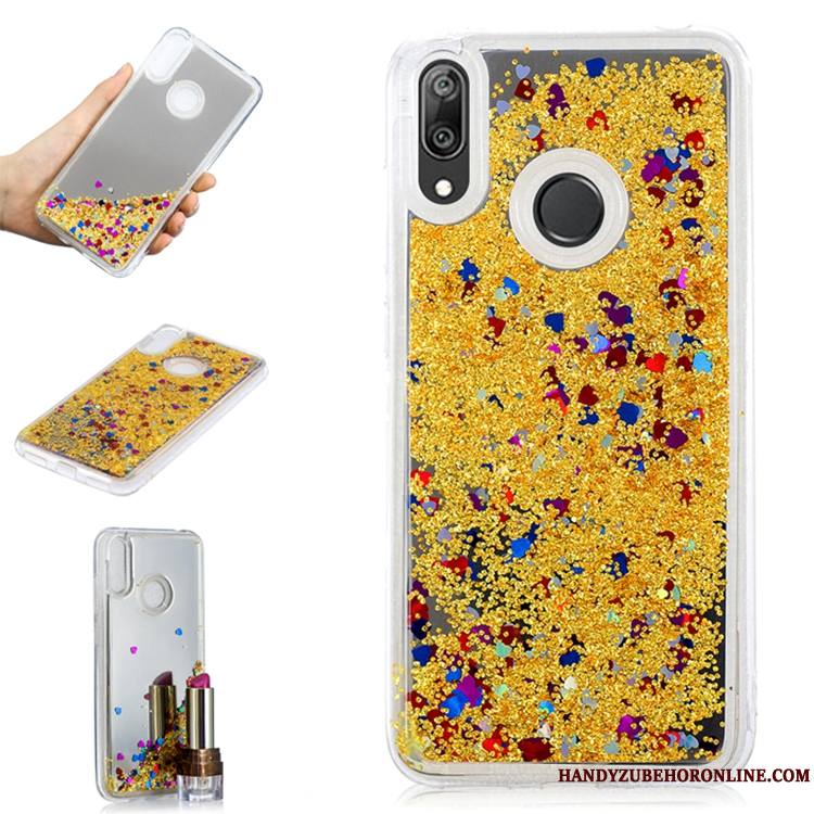 Huawei Y7 2019 Quicksand Coque De Téléphone Tendance Étoile Or