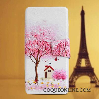 Lg G2 Coque Étui En Cuir Tout Compris Téléphone Portable Rose Ouvrir La Fenêtre Incassable