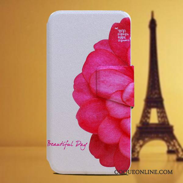 Lg G2 Coque Étui En Cuir Tout Compris Téléphone Portable Rose Ouvrir La Fenêtre Incassable