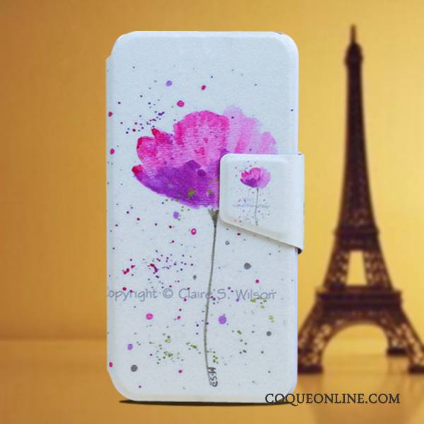 Lg G2 Coque Étui En Cuir Tout Compris Téléphone Portable Rose Ouvrir La Fenêtre Incassable