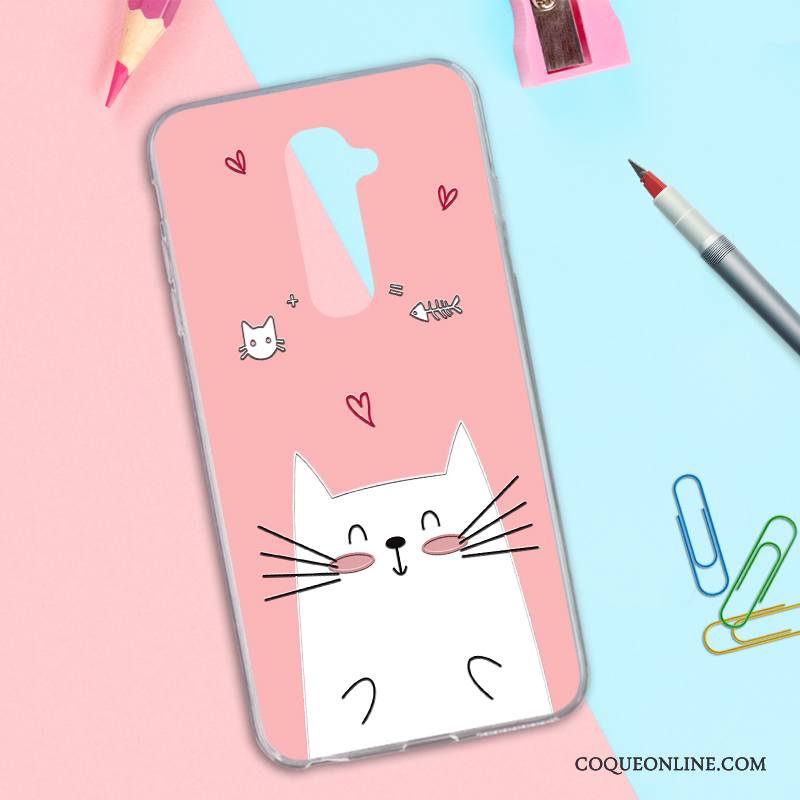 Lg G2 Incassable Coque Dessin Animé Charmant Rose Étui De Téléphone