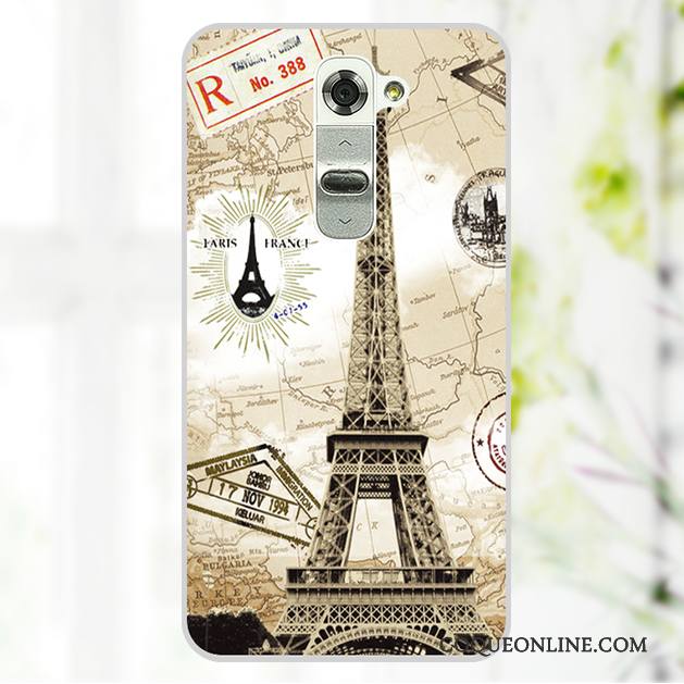 Lg G2 Protection Dessin Animé Bleu Clair Peinture Téléphone Portable Coque De Téléphone