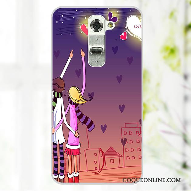 Lg G2 Protection Dessin Animé Bleu Clair Peinture Téléphone Portable Coque De Téléphone