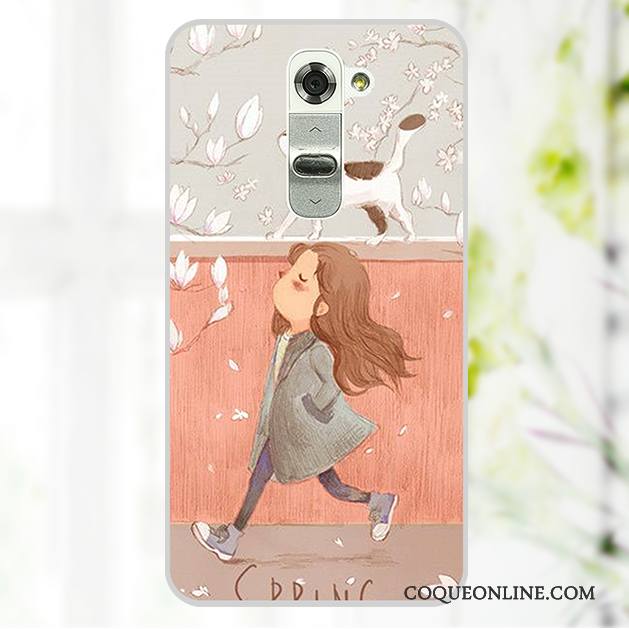 Lg G2 Protection Dessin Animé Bleu Clair Peinture Téléphone Portable Coque De Téléphone