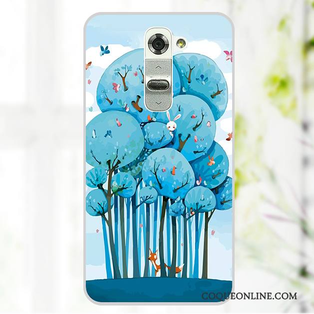 Lg G2 Protection Peinture Étui Coque Couvercle Arrière Bleu Téléphone Portable