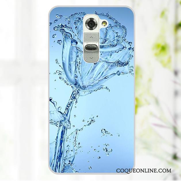 Lg G2 Protection Peinture Étui Coque Couvercle Arrière Bleu Téléphone Portable