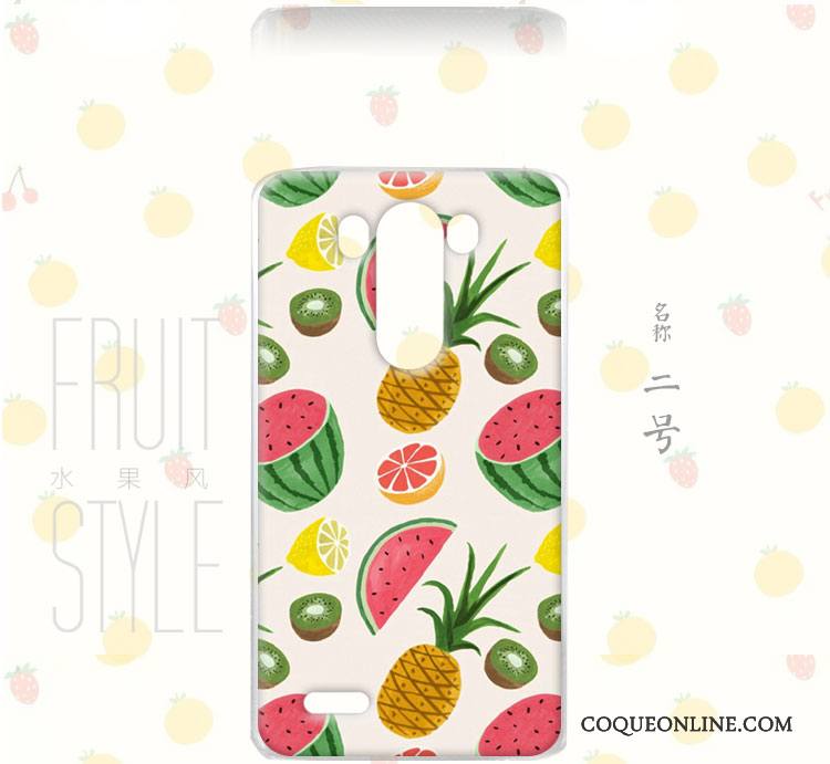 Lg G3 Fruit Peinture Incassable Étui Bordure Floral Coque De Téléphone