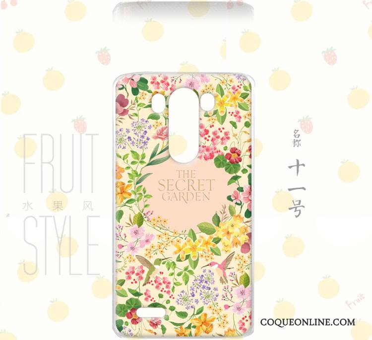 Lg G3 Fruit Peinture Incassable Étui Bordure Floral Coque De Téléphone