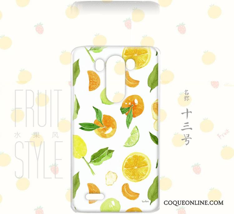 Lg G3 Fruit Peinture Incassable Étui Bordure Floral Coque De Téléphone