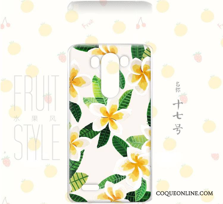 Lg G3 Fruit Peinture Incassable Étui Bordure Floral Coque De Téléphone