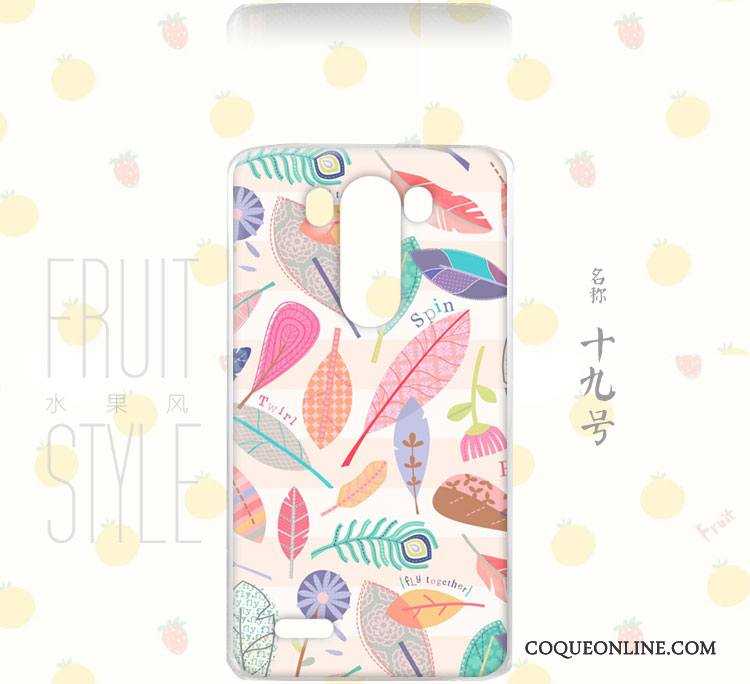 Lg G3 Fruit Peinture Incassable Étui Bordure Floral Coque De Téléphone
