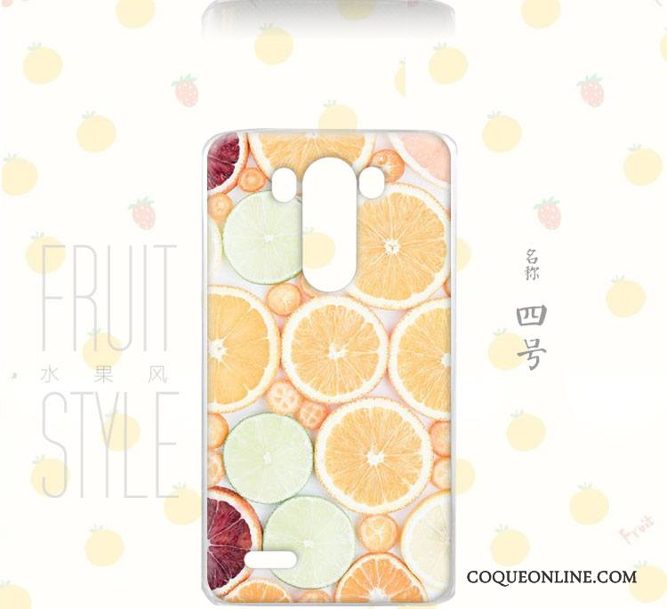 Lg G3 Fruit Peinture Incassable Étui Bordure Floral Coque De Téléphone